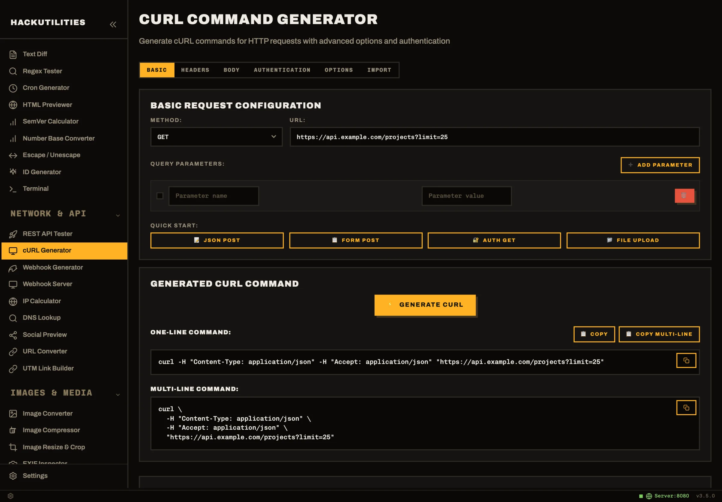HackUtilities: cURL Generator