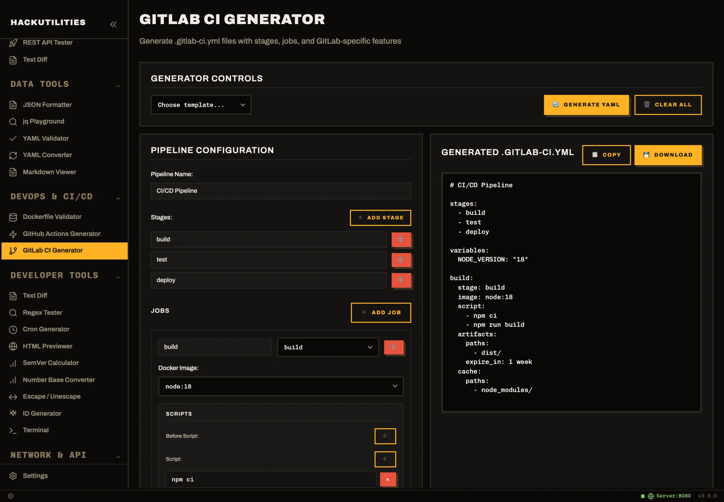 HackUtilities: GitLab CI Generator