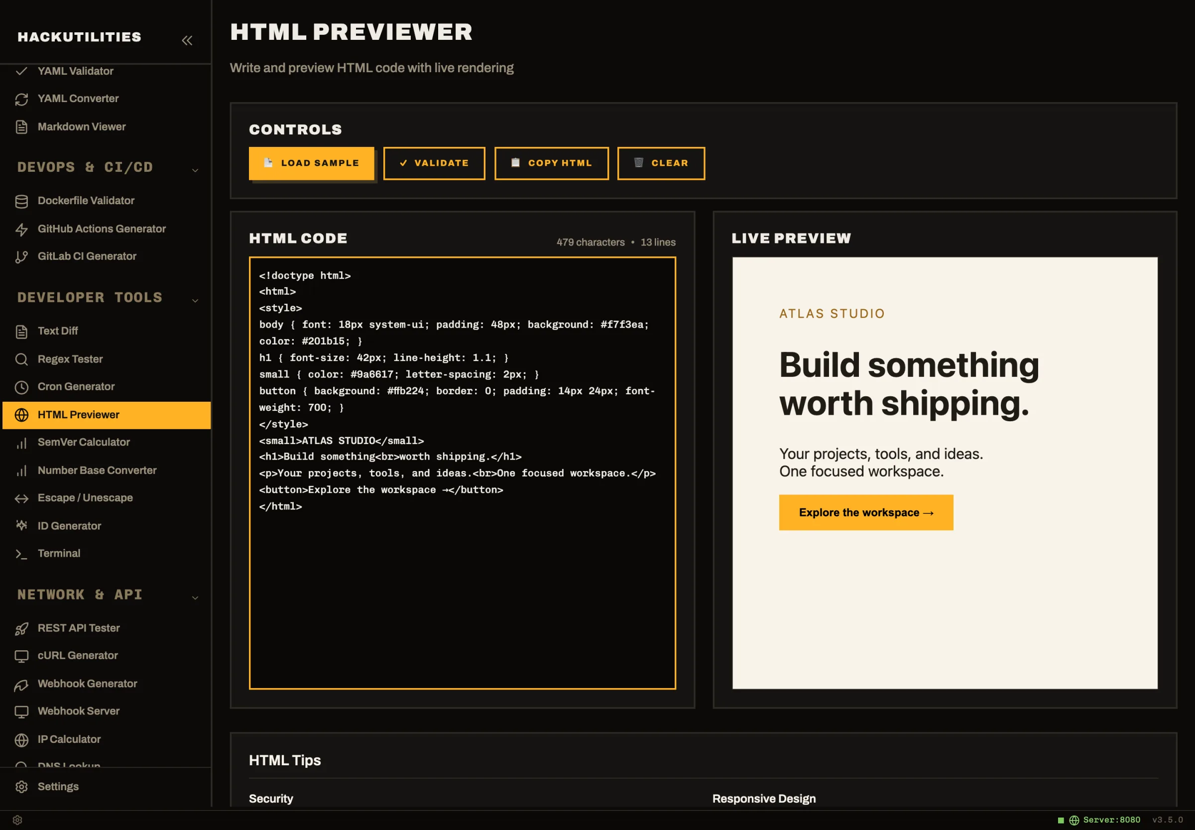 HackUtilities: HTML Previewer