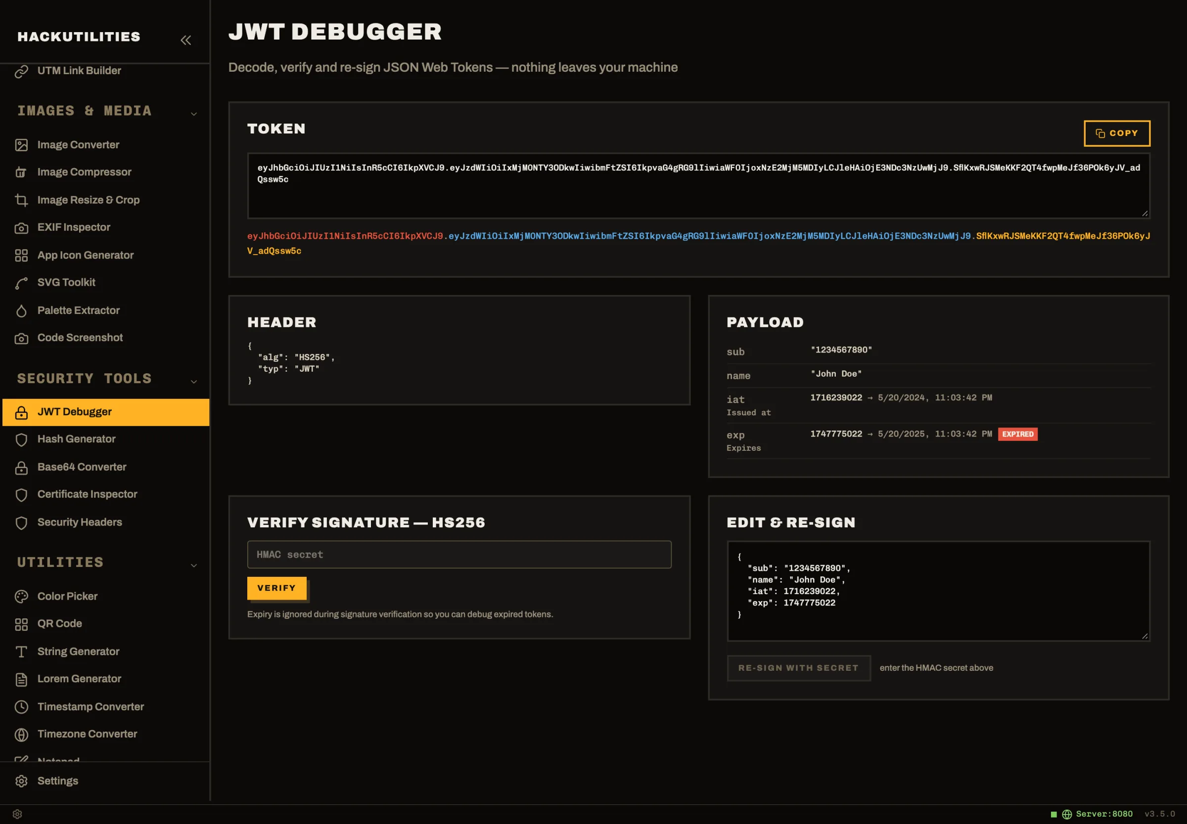 HackUtilities: JWT Debugger