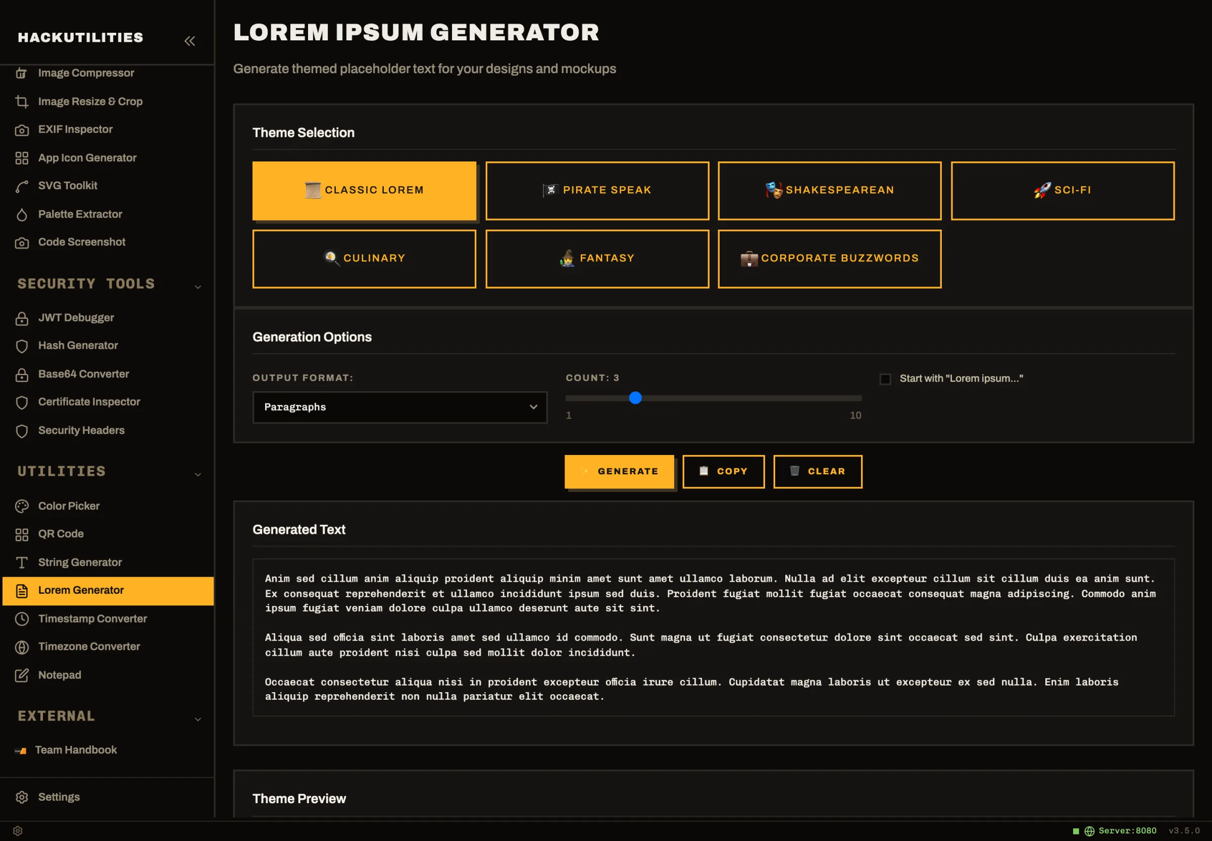 HackUtilities: Lorem Generator