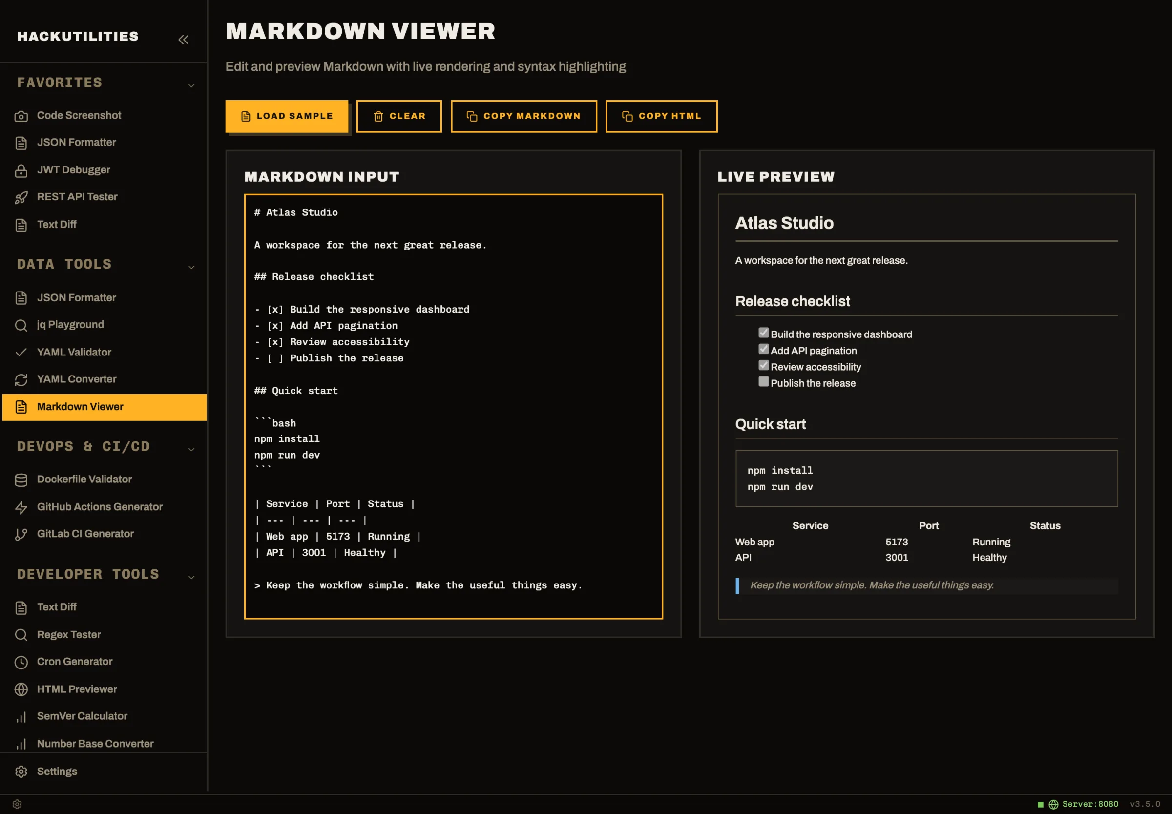 HackUtilities: Markdown Viewer