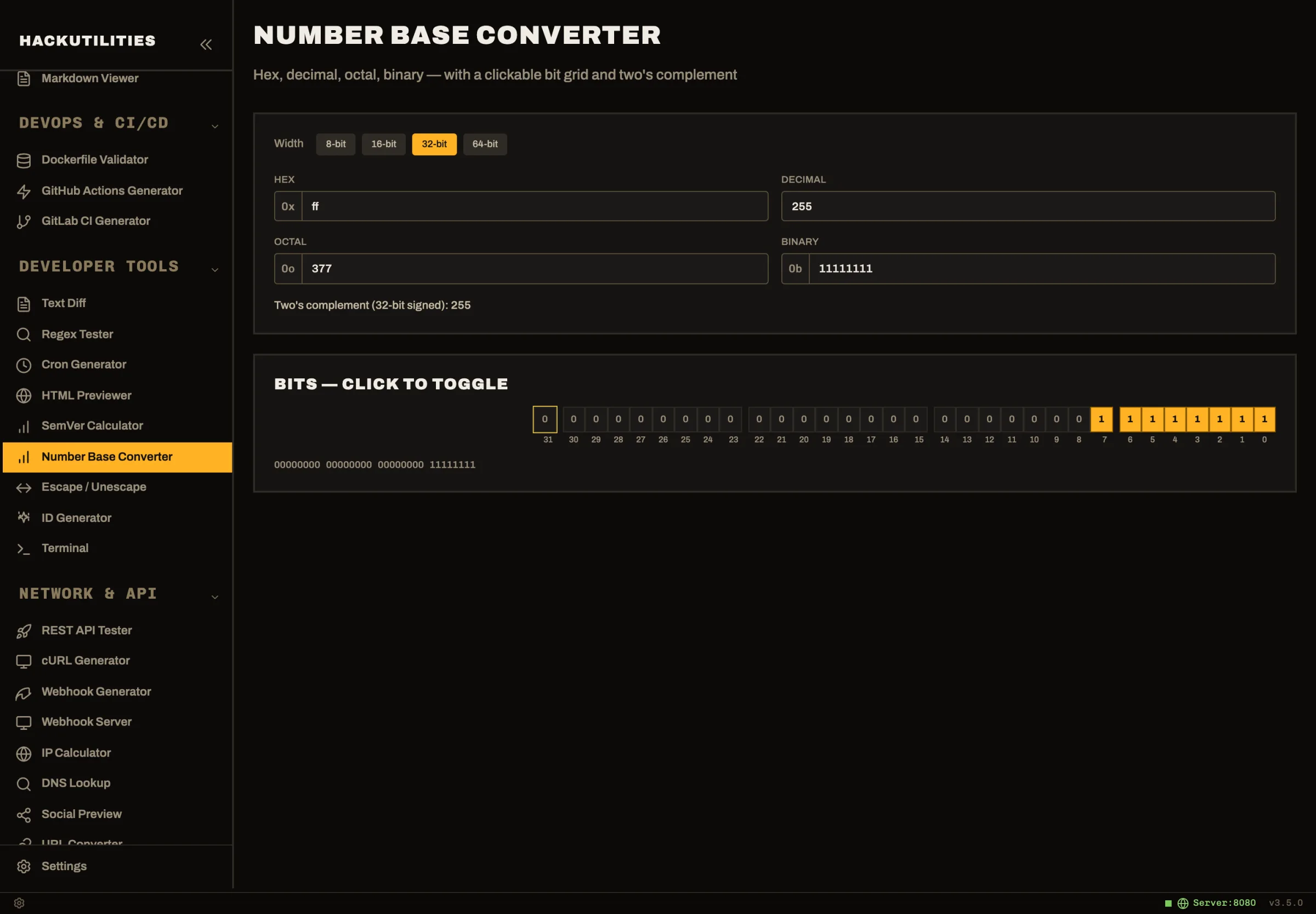 HackUtilities: Number Base Converter
