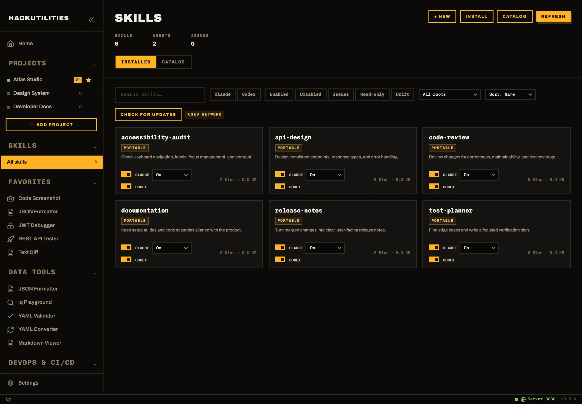 HackUtilities: Installed skills