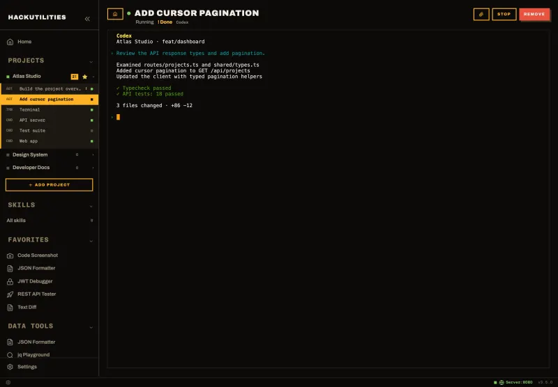 HackUtilities: Codex session