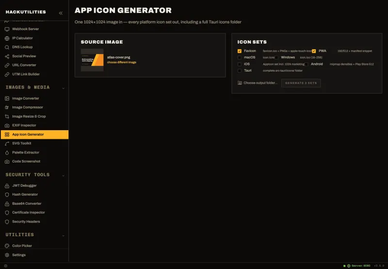 App Icon Generator in HackUtilities