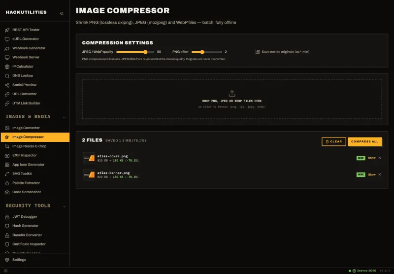 Image Compressor in HackUtilities
