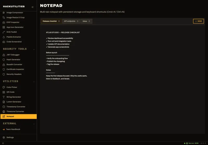 Notepad in HackUtilities
