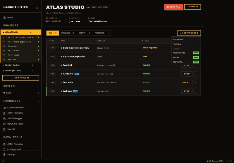 HackUtilities: Add a process or agent