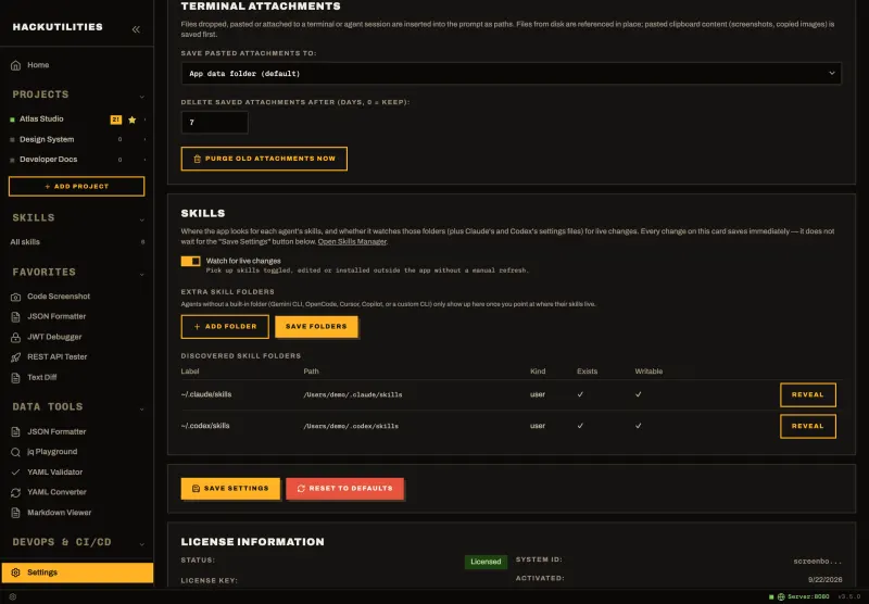 HackUtilities: Terminal Attachments