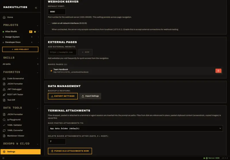 HackUtilities: Webhook Server