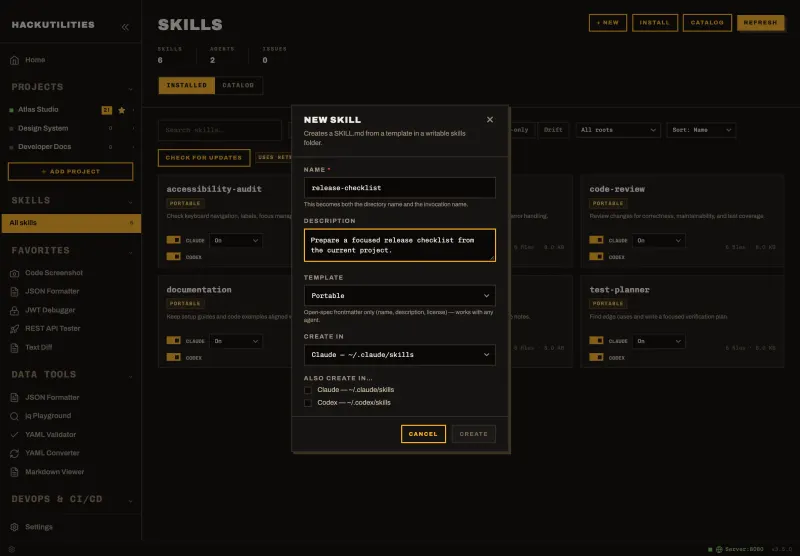 HackUtilities: Create a skill