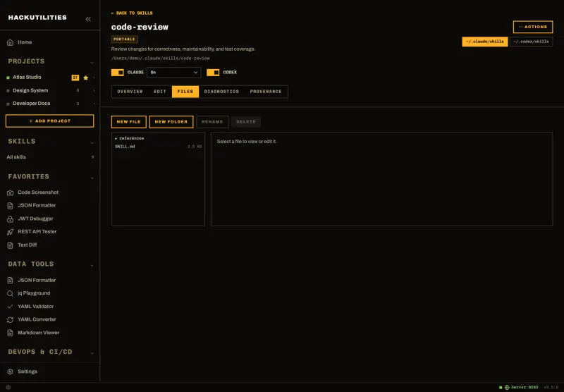 HackUtilities: Skill files