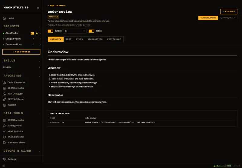 HackUtilities: Skill overview