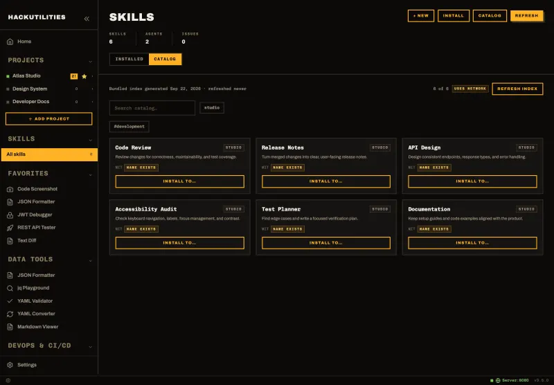 HackUtilities: Skills catalog