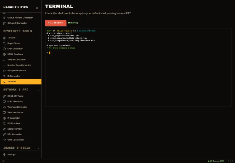 Terminal in HackUtilities