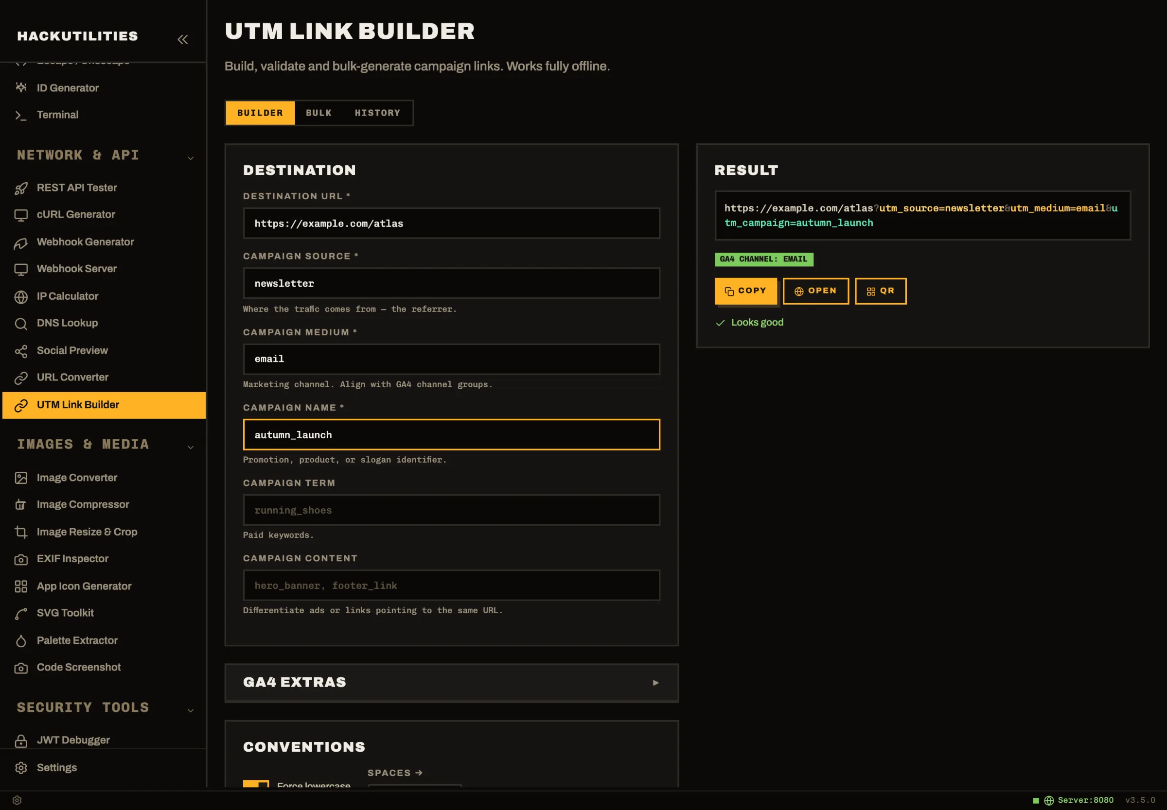 HackUtilities: UTM Link Builder