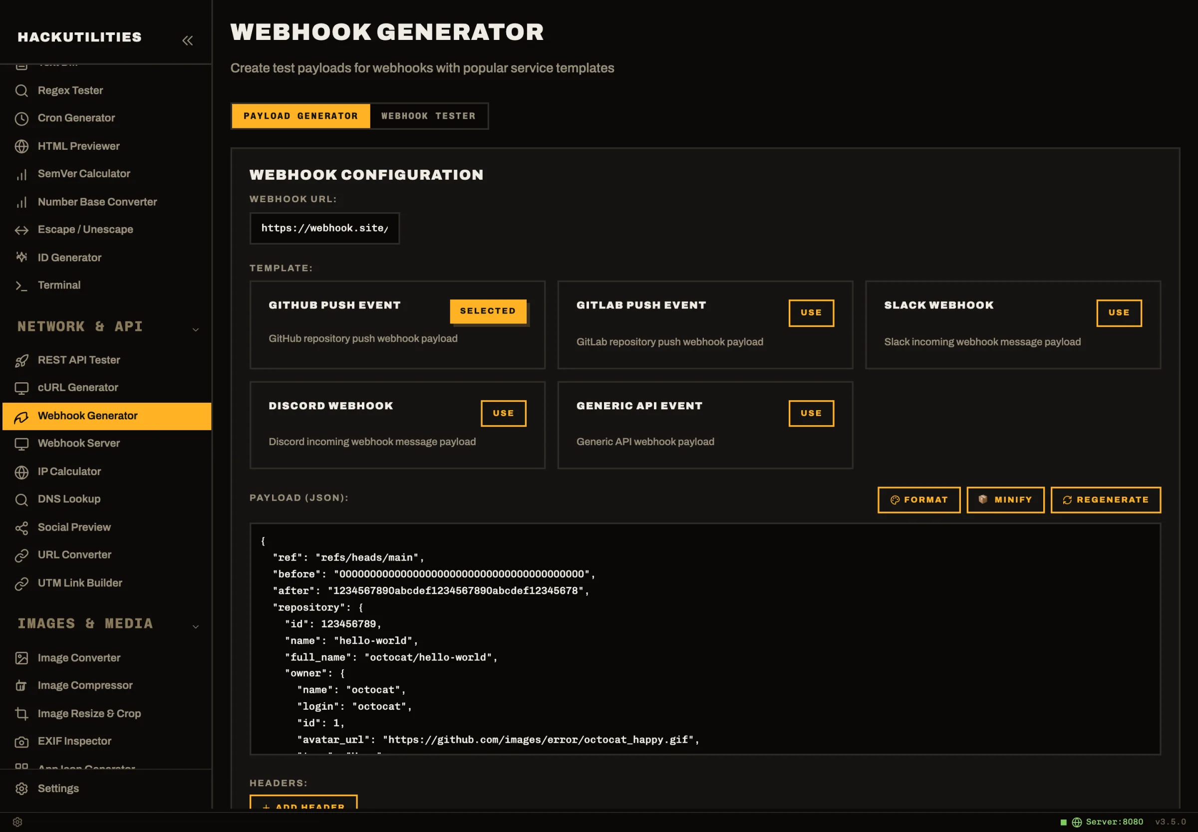 HackUtilities: Webhook Generator